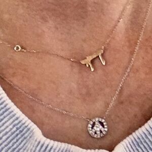 Roberto Coin Tiny Miniature Diamond ☮️ necklace